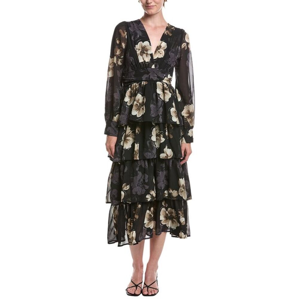 Moonsea Womens  Printed Midi Dress, Black